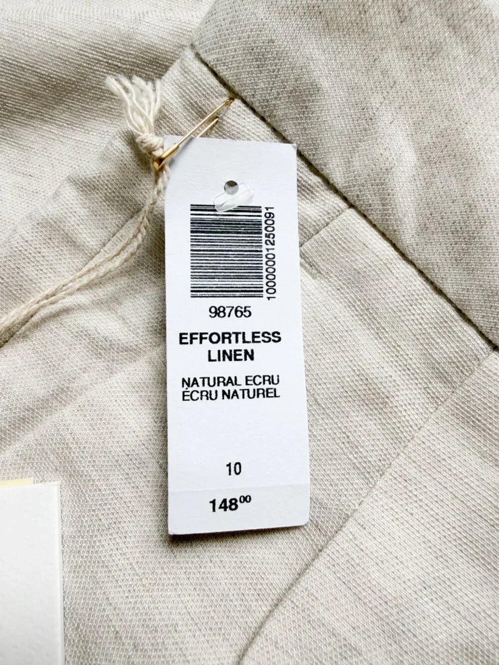 Aritzia Wilfred Effortless Linen Pant Natural Ecru Size 10 NEW NWT
